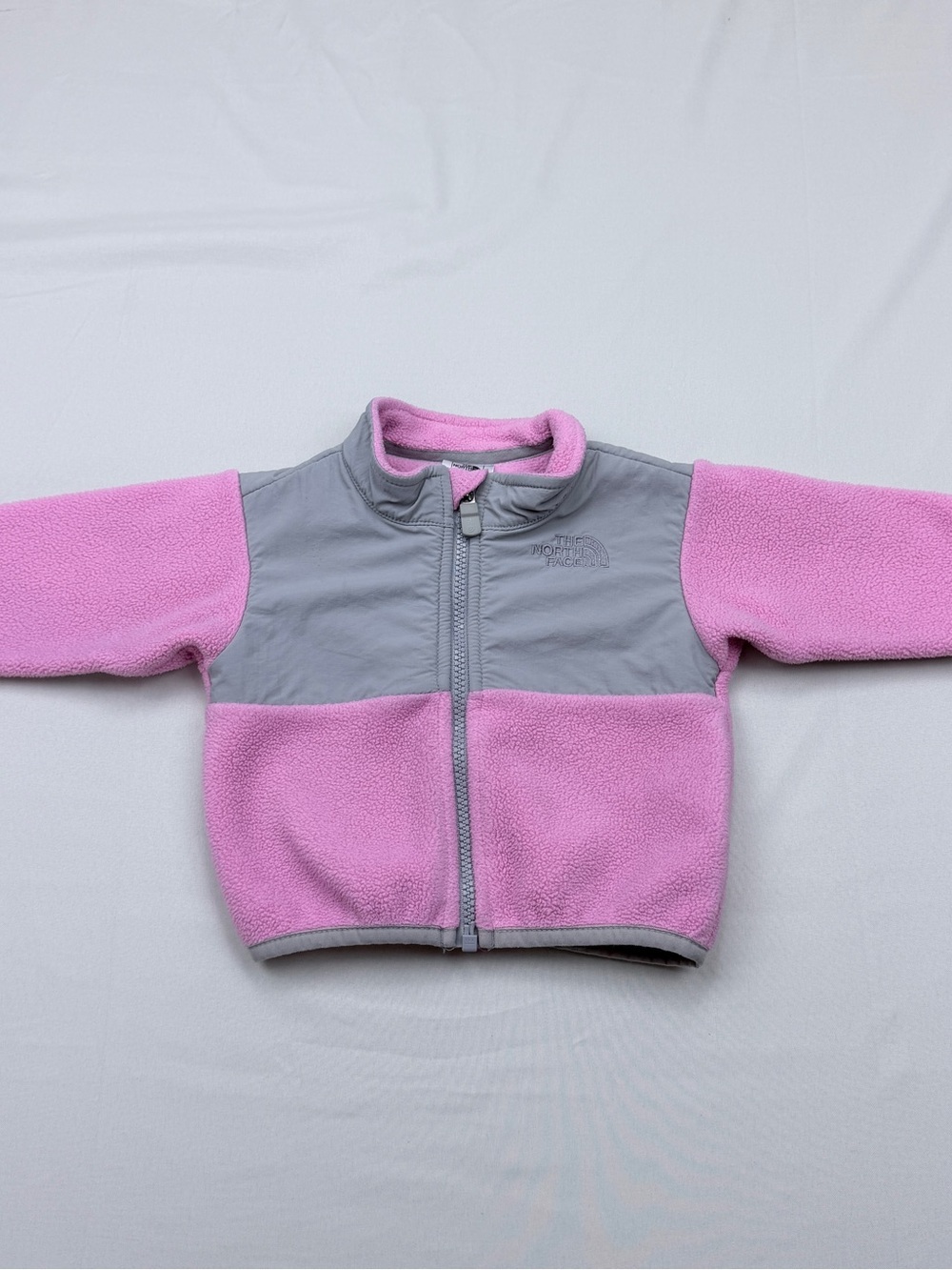 The North Face Pink and Gray Infant Fleece Jacket